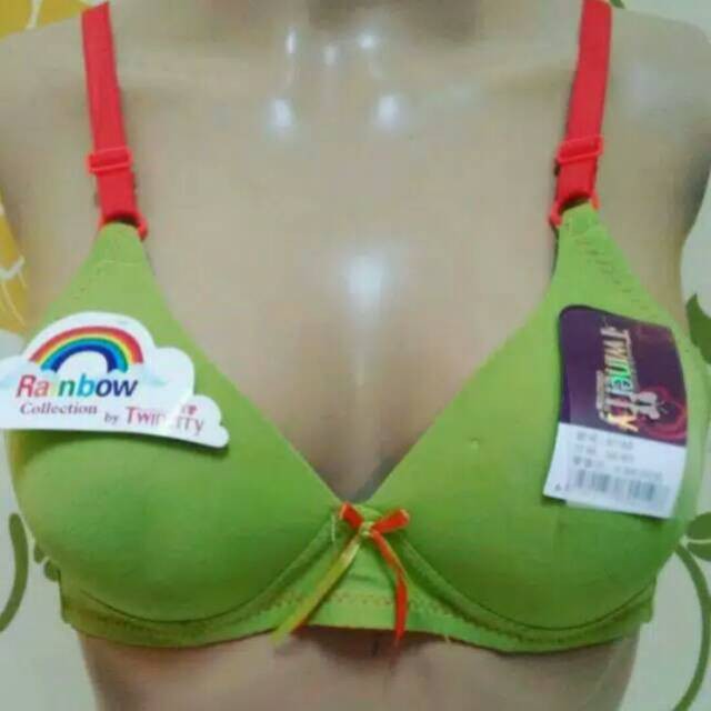 RUMI |  Bra Rainbow Full Cup Tanpa Kawat / Bh Wanita Busa Tipis Kait 2 Size 34 36 38 Rainbow