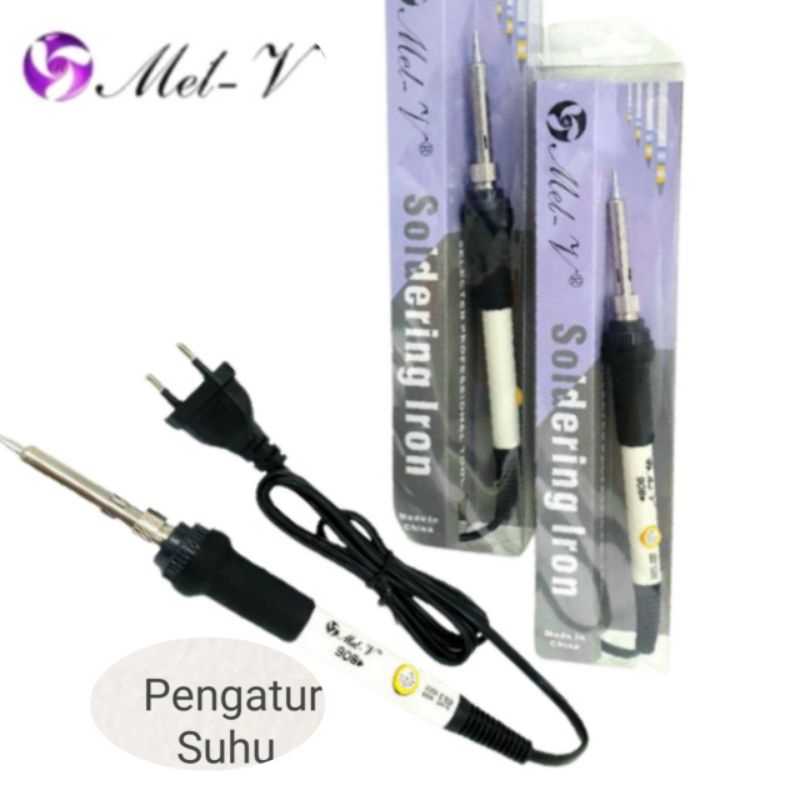 Solder 60 watt  Solder Listrik dengan  Pengatur Suhu /Solder 60w 220V / 60 watt Soldering Iron 908 Mel-v 60 Watt