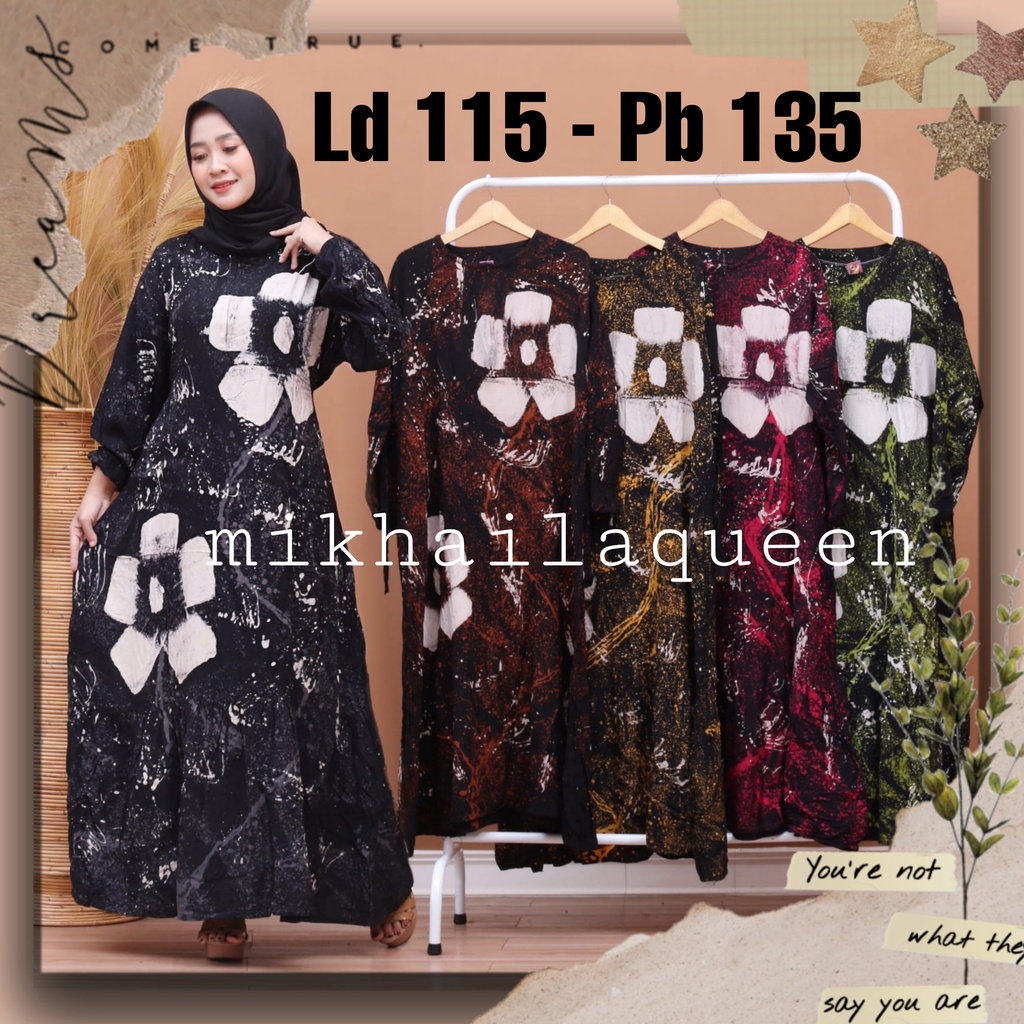 Long Dress Daster Panjang Batik Pekalongan Premium Asli Terbaru Lengan Panjang Kekinian Baju Daster 