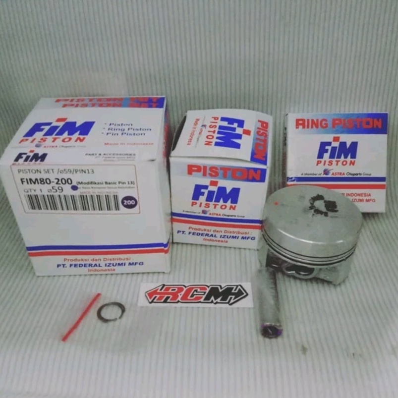 PISTON SEHER SEKER KIT SET FIM FIM80-200 FIM80 80 200 DIAMETER 59 JUPITER Z PIN PEN 13 MODIF DOME MENTAH ORI ORIGINAL FIM ASLI