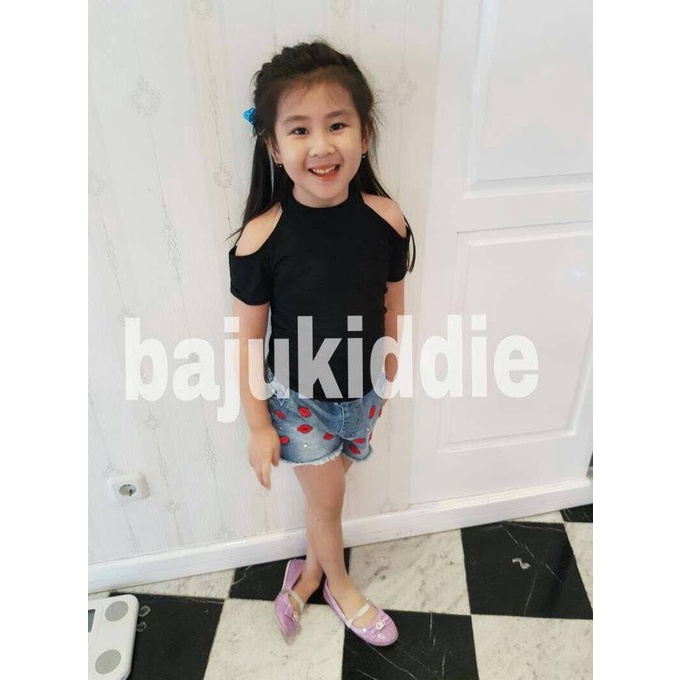 Ga2347 Leah Top Black [Bajukiddie] Baju Anak Perempuan Kaos Import Termurah