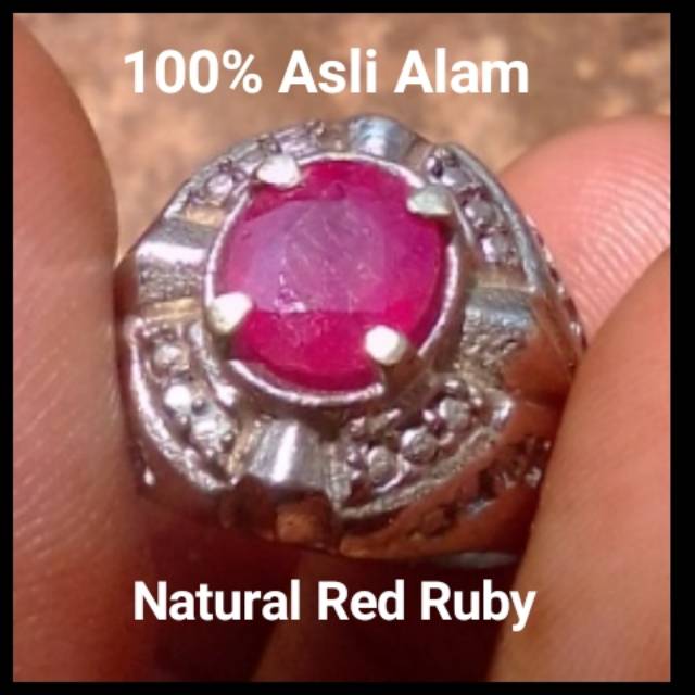 CINCIN BATU MIRAH NATURAL RED RUBY  100% ASLI ALAM CUTTING KILAU TAJAM WARNA HIGH QUALITY