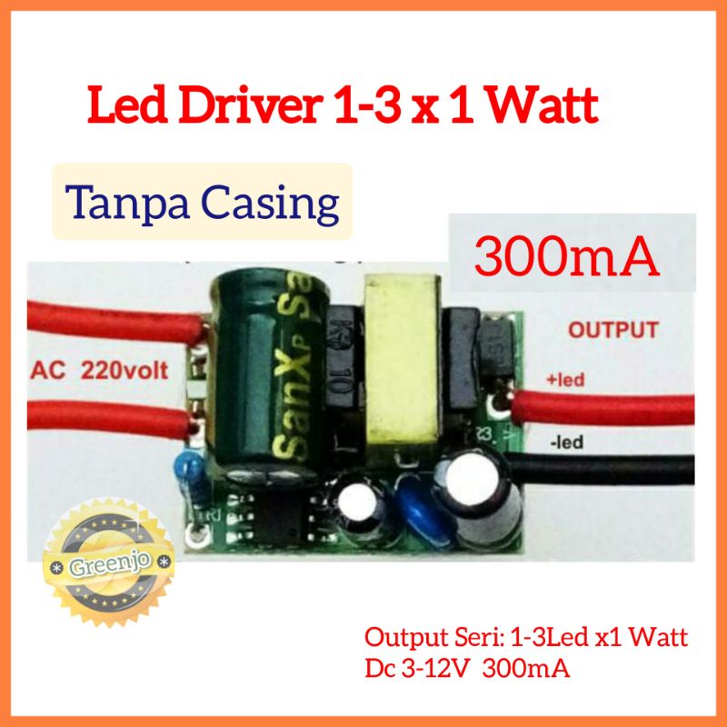 Jual LED Driver 1-3 X 1 Watt 280-300mA (Terang Maximal) | Shopee Indonesia