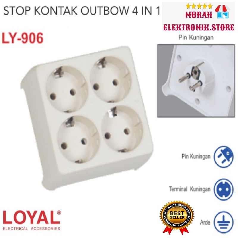 LY-906 Loyal Stop Kontak Arde 4 In 1 Cream / Colokan 4 Lubang 4in1 Cream