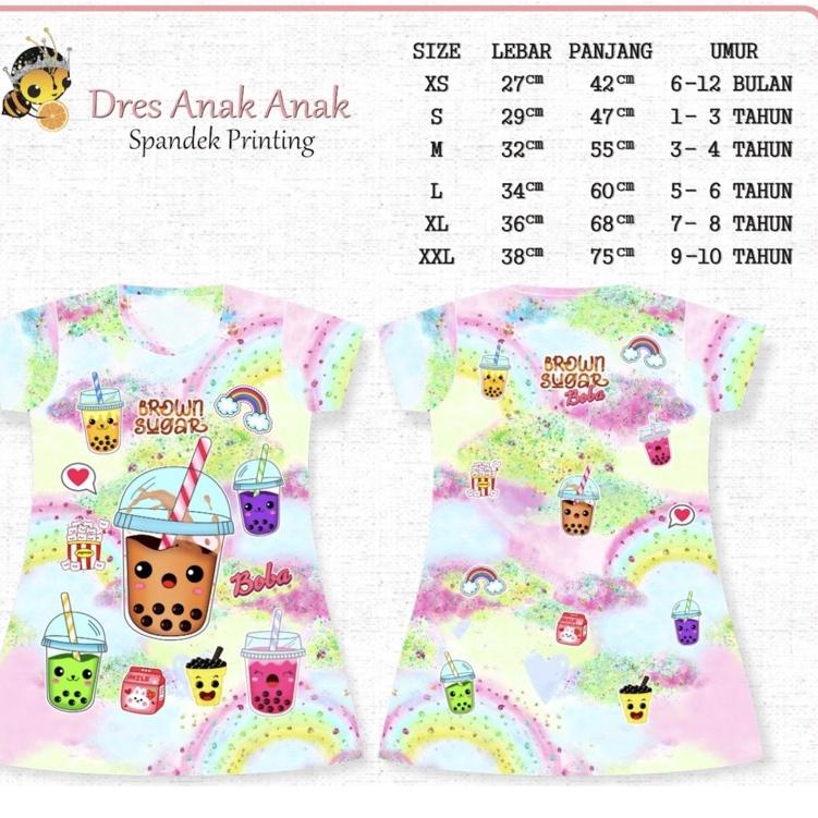 Dress anak perempuan daster anak perempuan daster printing anak BOBA –PPR.12My22ˣ