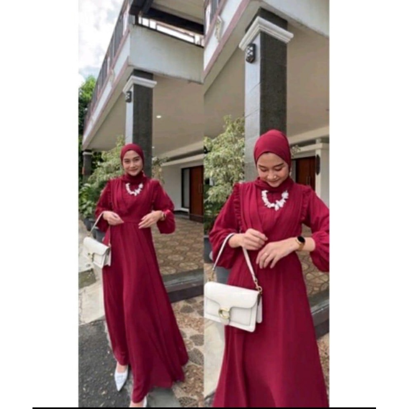 GAMIS MAXY CERUTY BABYDOLL/AUDY MAXY/FASHION MUSLIM REMAJA/GAMIS CERUTY BABYDOLL/PAKAIAN MUSLIMAH M L LD 100/THERESA DRESS/GAUDY MAXY