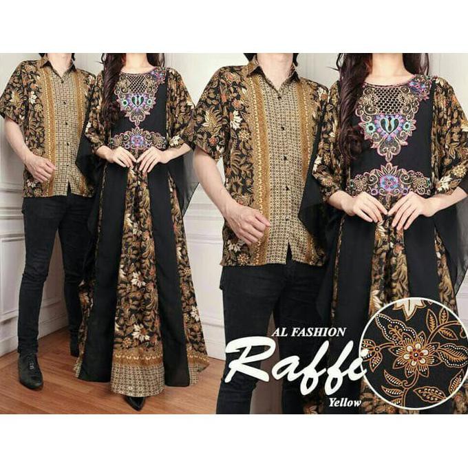 HOT SALE - COUPLE RAFFI BAJU BATIK PASANGAN GAMIS KALALAWAR MURAH MERIAH A179 - HIJAU TOSCA