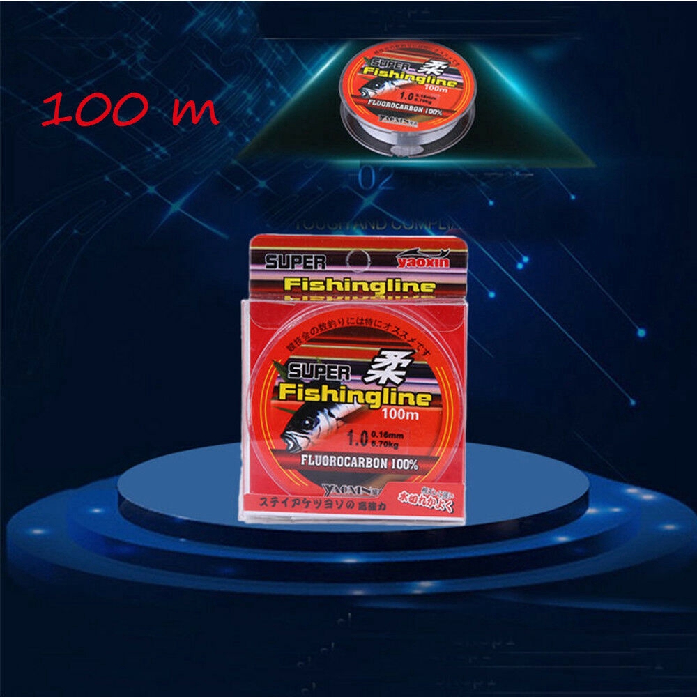 Super Strong 100% Fluorocarbon Monofilament Nylon Fishing Line 0.4-8LB 100m