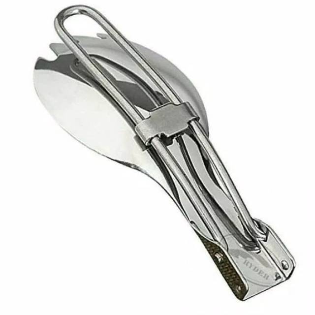 Stainless Steel Foldable Spoon Fork Sendok Garpu Lipat SVGF2