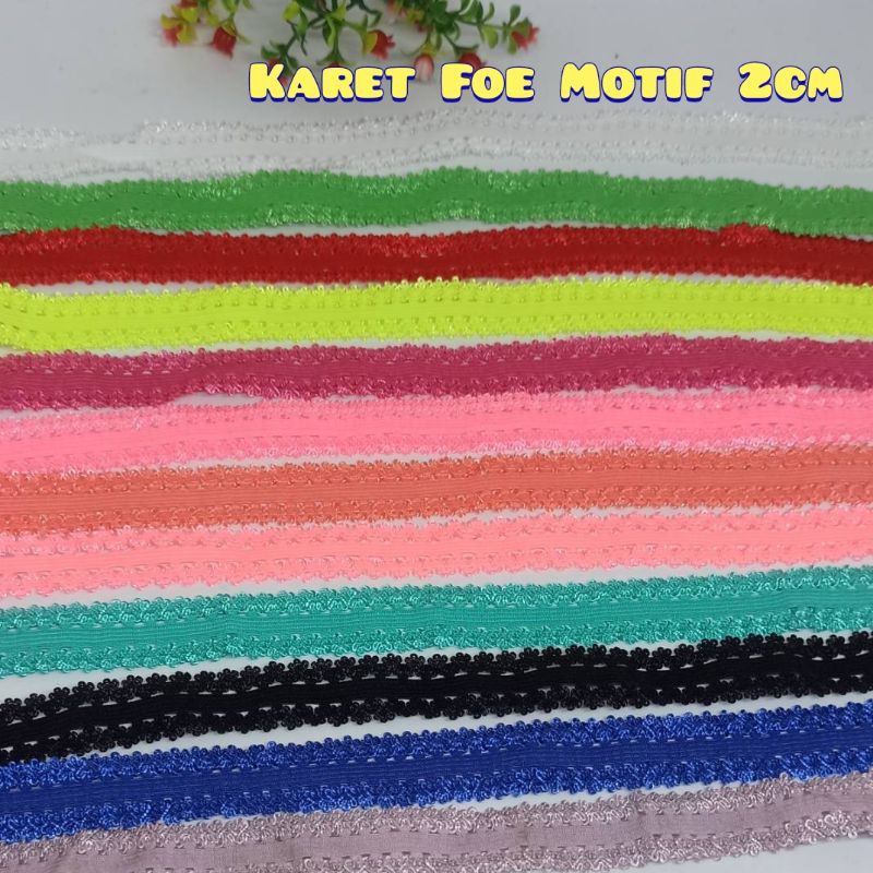 Karet Foe Motif 2cm Renda Foe Karet Foe Bandana Karet Foe Headband