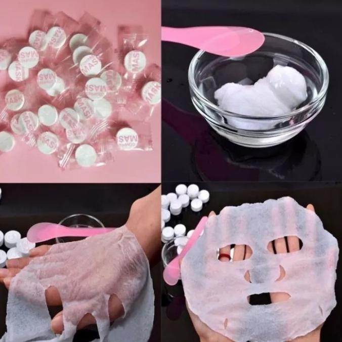 DIY compressed MASK Tablet masker wajah permen paper kompress silk ibag57 Segera Dapatkan