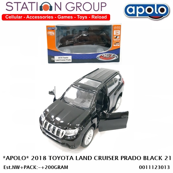 APOLO 2018 TOYOTA LAND CRUISER PRADO BLACK 21 - DIECAST