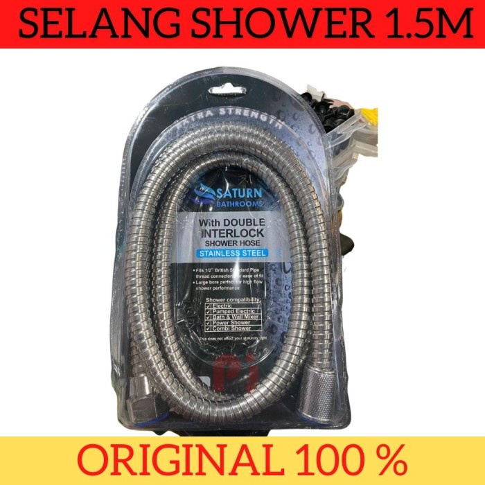 SATURN Selang Shower Flexible Nekel Universal Panjang 1.5 Meter