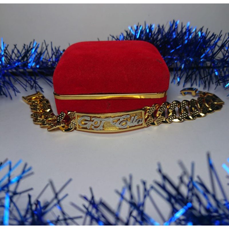 GelangGelang/Bangle Lapis emas Ukir nama