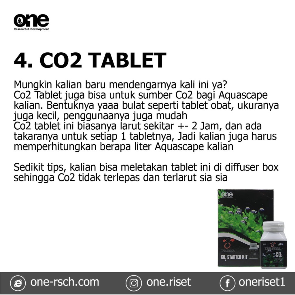 Tabletica Co2 Tablet botol isi 100 butir Aquascape aquarium