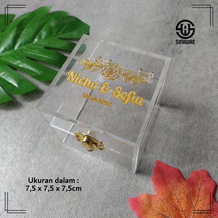 Ring Box Acrylic Small Kotak Cincin Akrilik Polos Ketebalan 3mm