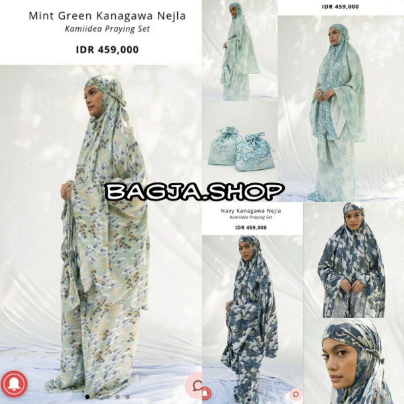 SALE New Navy Kanagawa Nejla Mint Green Kanagawa Nejla Mint Green Furo Mizu Mukena Kami Idea