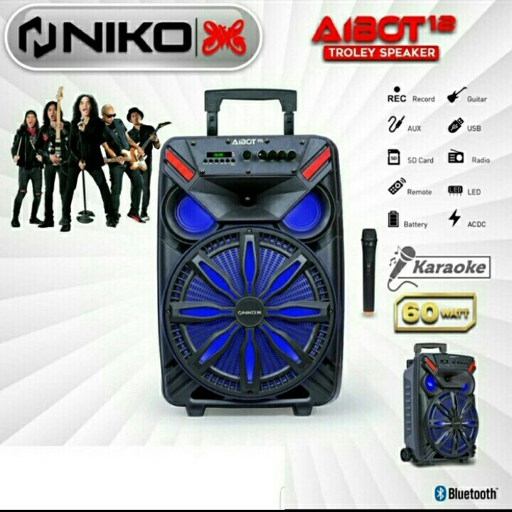 NIKO AIBOT 12 - Speaker Multimedia 12&quot; / Speaker Portable Bluetooth 12 Inch