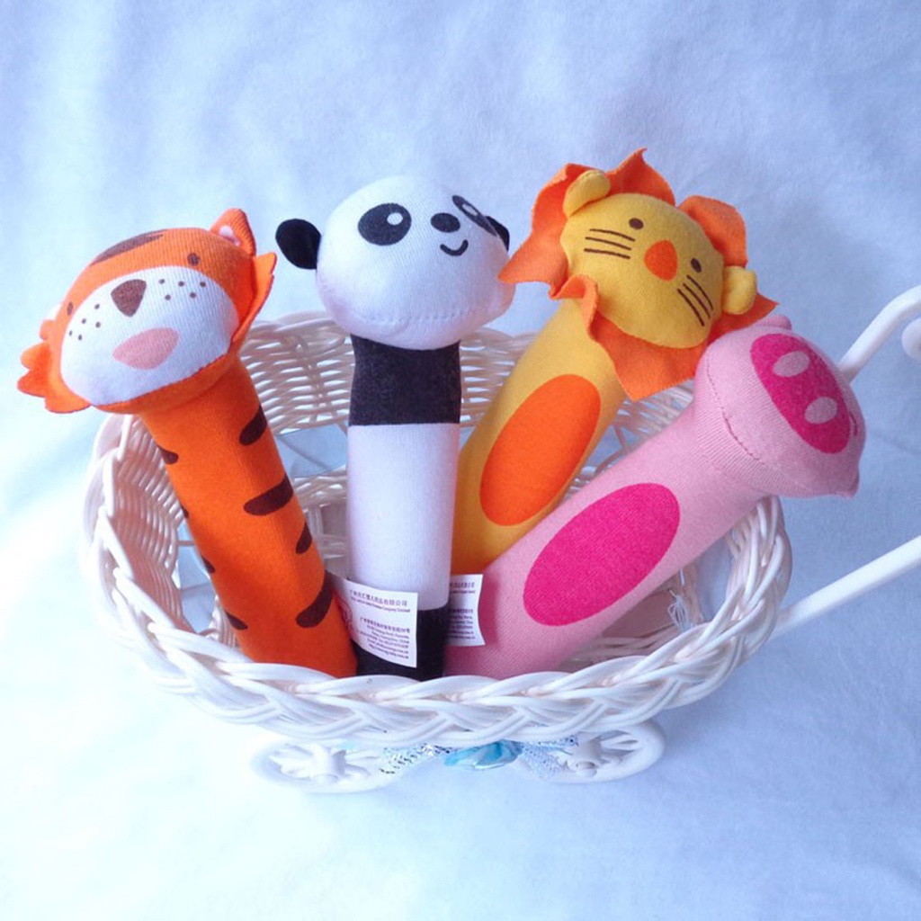 ❤GTB❤ Mainan Boneka Tangan Bayi Bunyi / Baby Hand Rattle Toy Stick / Genggam Bayi Boneka Hewan R579