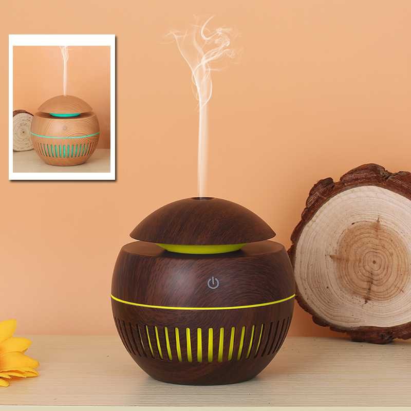 Ultrasonic Humidifier Aroma Essential Oil Wood 130ml Humidifer Aromatherapy Humi Pelembab Udara