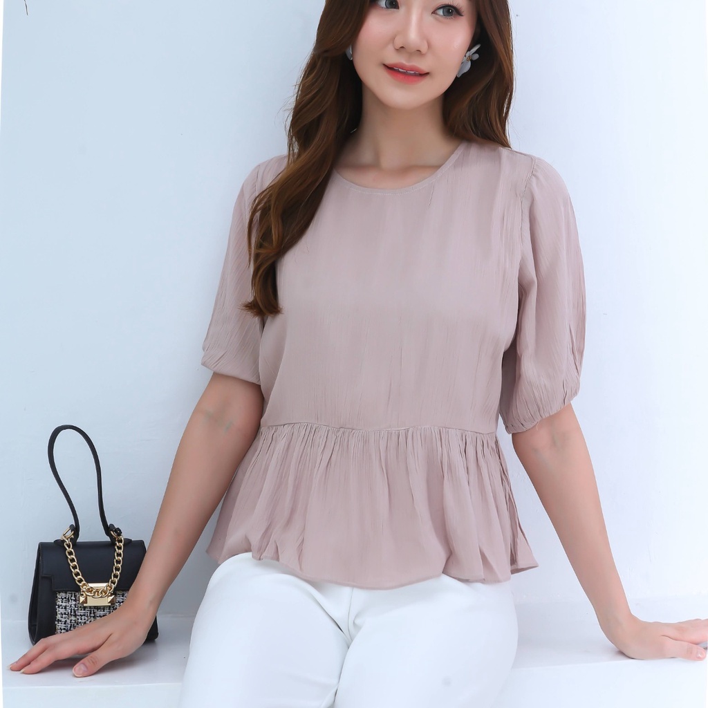 V960 Sella Crinkle Top - 4 COLOR &amp; 2 SIZE