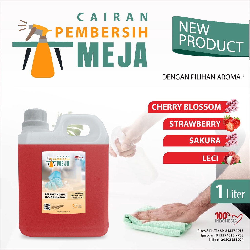 Cairan Pembersih Meja Antiseptic Aroma Wangi Segar Anti Amis 1 LIter Jerigen Free + bubble wrap