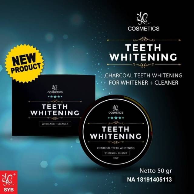 CHARCOAL TEETH WHITENING SYB COSMETICS BPOM - PEMUTIH GIGI