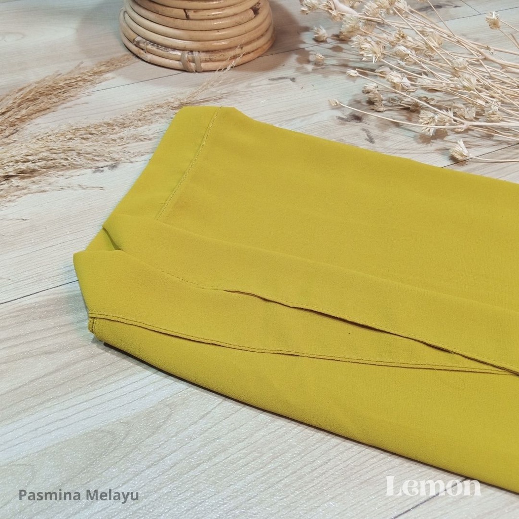 Pasmina Instant Malay Kerudung Pastan Melayu Pasmina Turki Hijab Instan Melayu Pashmina Malaysia Ceruty Babydol-Lemon