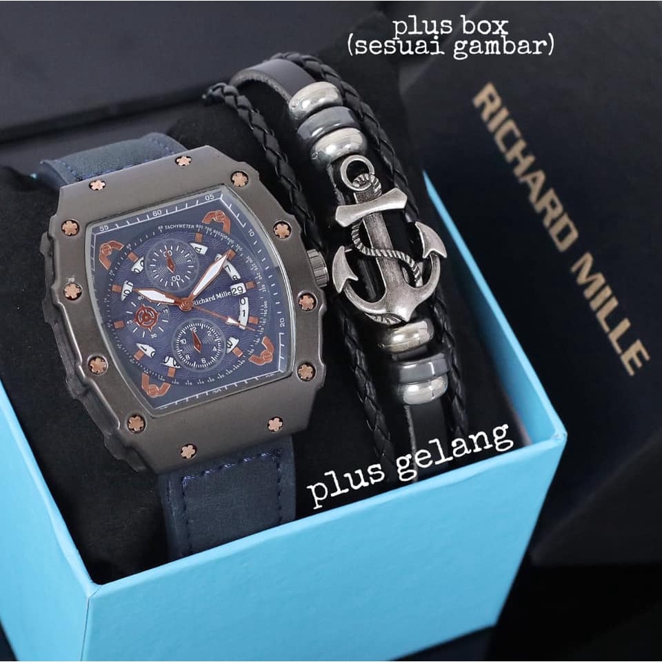 (BISA COD) JAM TANGAN PRIA RM KULIT FREE GELANG 4,5CM JAM FASHION-JAM TERLARIS