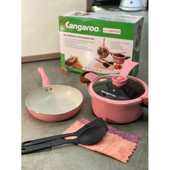 Kangaroo Pressure Cooker Set Of 6 Pcs Pink Presto Mini Teflon