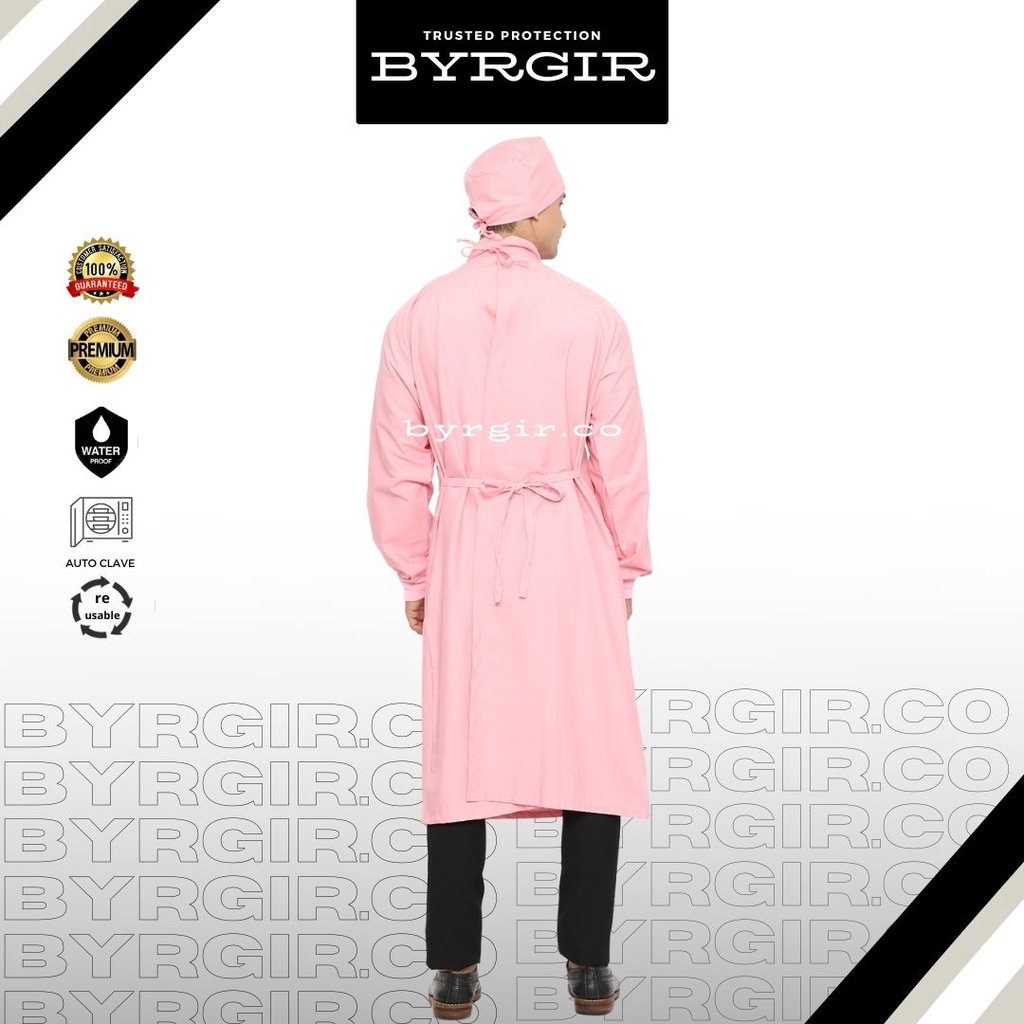 BYRGIR Surgical Gown Baju Operasi Katun Oxford Waterproof APD