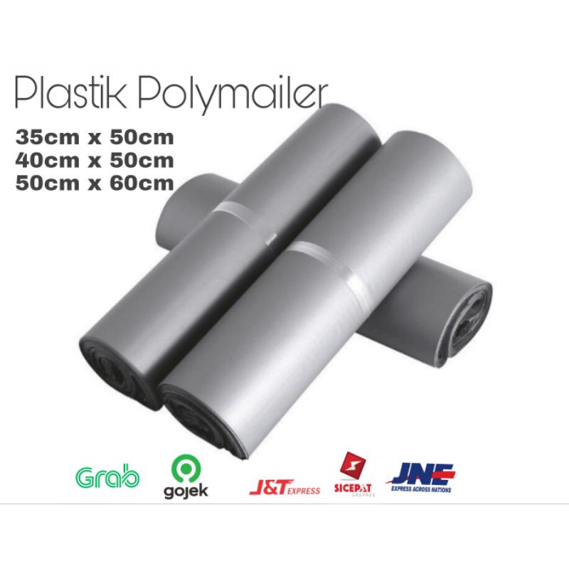 

Plastik Polymailer Plastik Packing Olshop Warna Silver isi 100 lembar