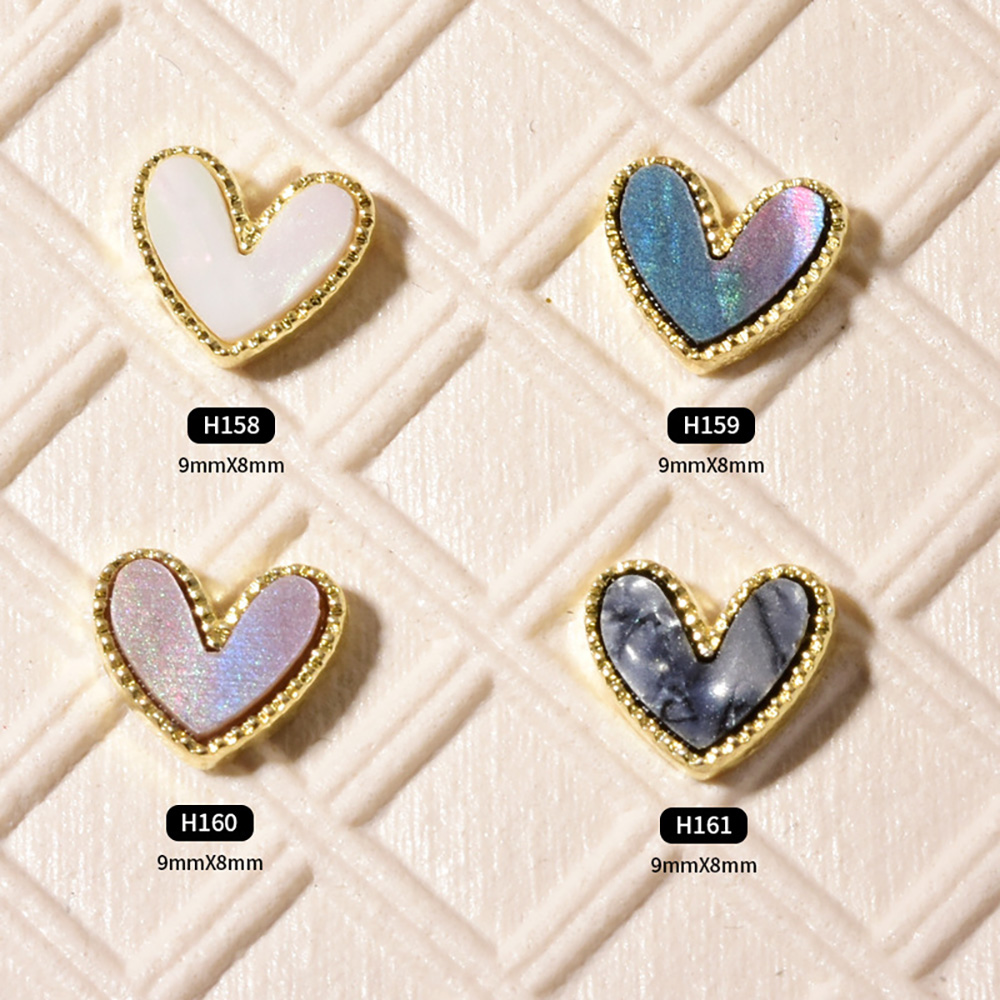 Mxbeauty 10pcs Ornamen Berlian Imitasi Bentuk Hati 3d Bahan Alloy Untuk Dekorasi Nail Art