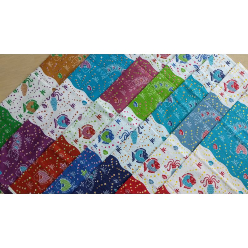 kain batik katun motif ikan