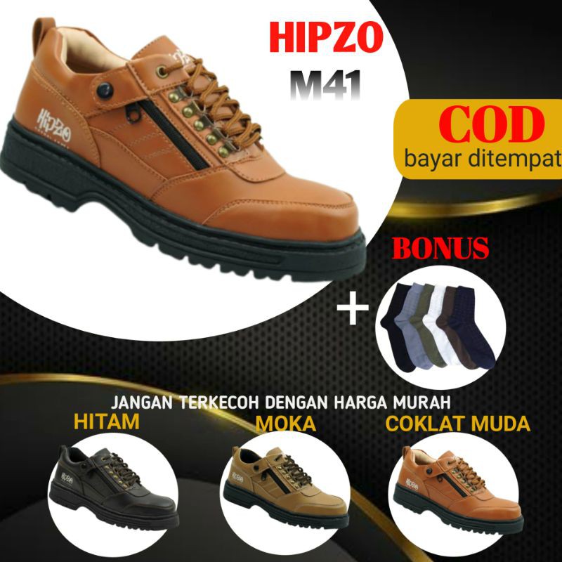 sepatu safety cowok kekinian HIPZO M41 Sepatu Pria Safety Sepatu Fashion Pria Sepatu Kerja