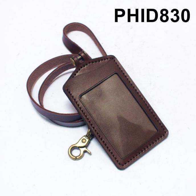 

[[COD]] gantungan dompet ID card kulit coklat - tali id card holder - PHID830 SPECIAL Kode 836
