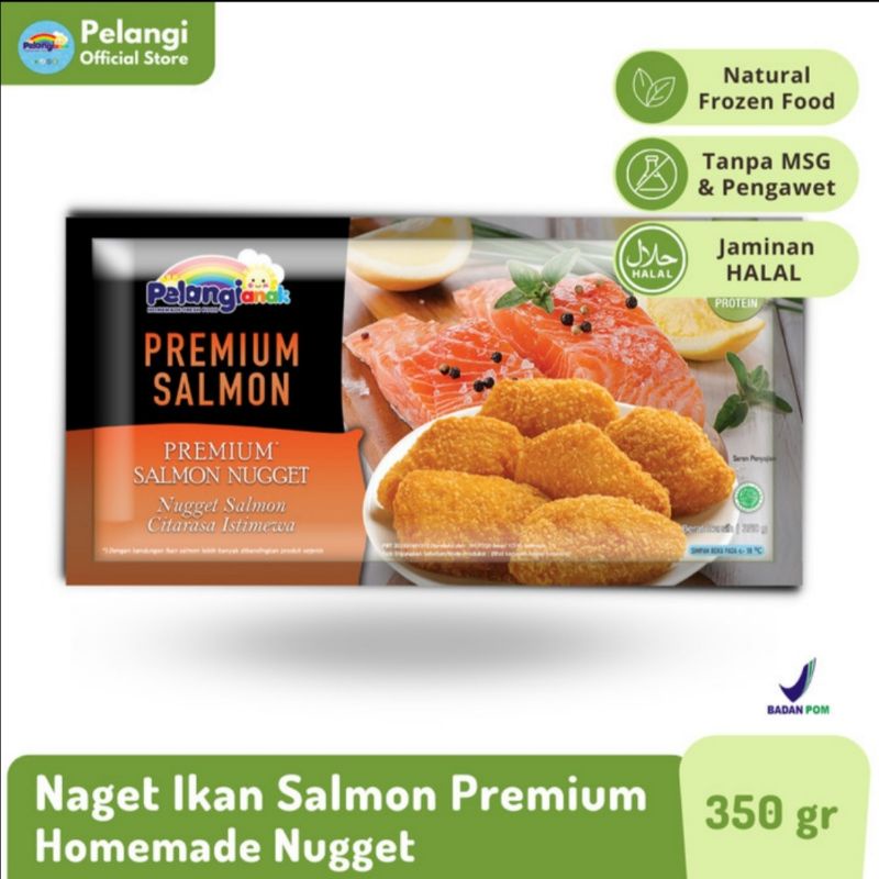 

Nugget Salmon Non MSG & Pengawet / Pelangi Anak Frozen Food Bogor Nugget Ikan lauk instan sehat