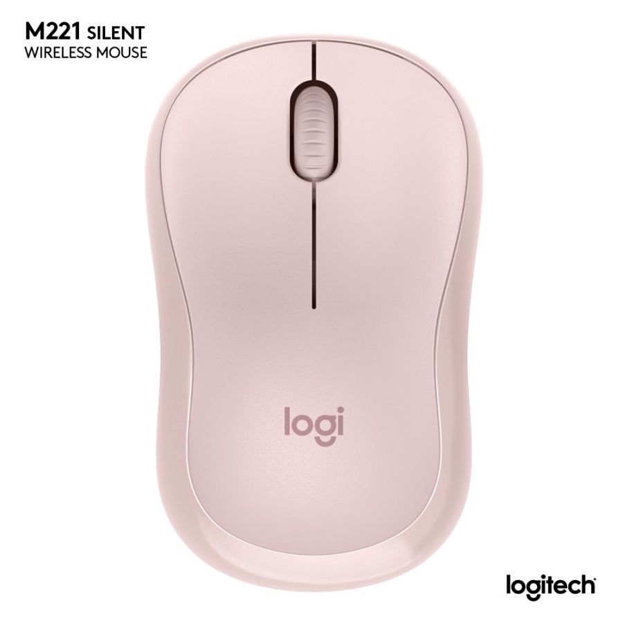 Rose Mouse Logitech M221 Wireless Silent Click, Rose - Garansi Resmi ORIGINAL 100%