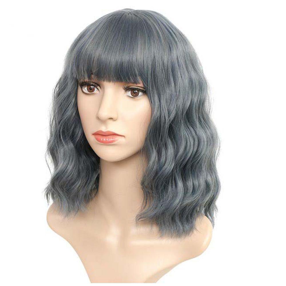 Wig / Rambut Palsu Wanita Model Panjang Bergelombang Dengan Poni Untuk Cosplay / Halloween