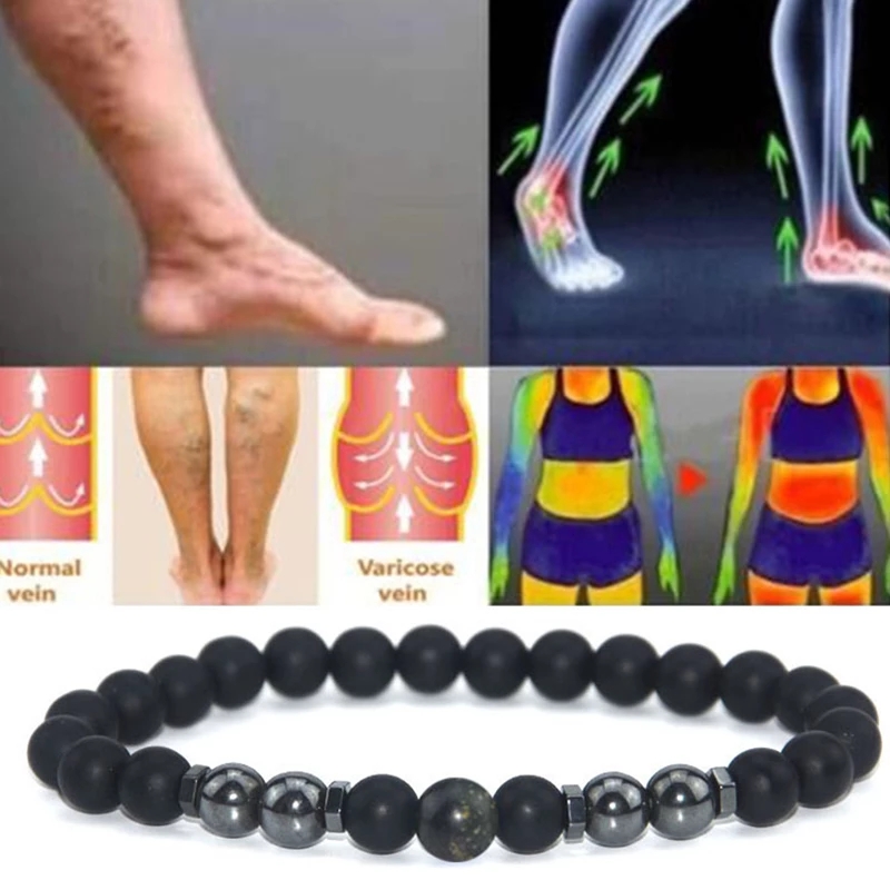 Gelang Kaki Magnet Adjustable Bahan Obsidian Warna Hitam Untuk Menurunkan Berat Badan