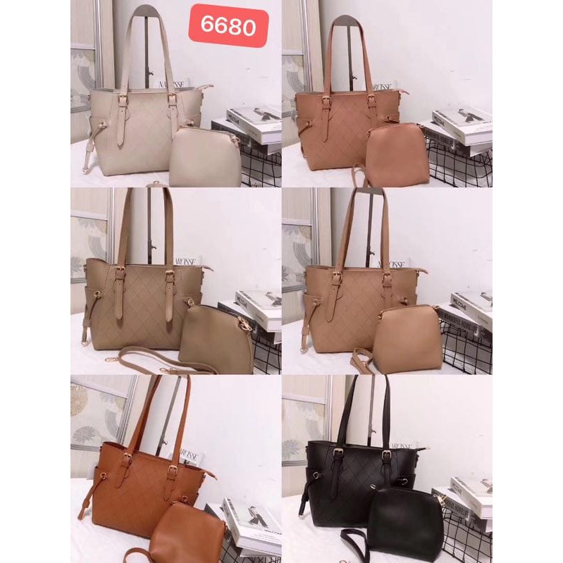 [RESTOCK] #6680 2 in 1 Tas jinjing bahu wanita shoulder hand bag cewe terlaris produk sesuai gambar