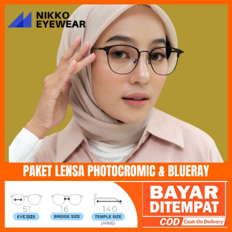 Paket Kacamata 0081 Lensa Antiradisi Photocromic Blueray