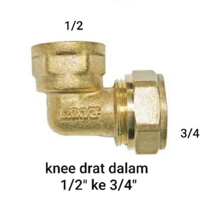 SAMBUNGAN SELANG AIR PANAS: KNEE DRAT DALAM 1/2" X 3/4" parts