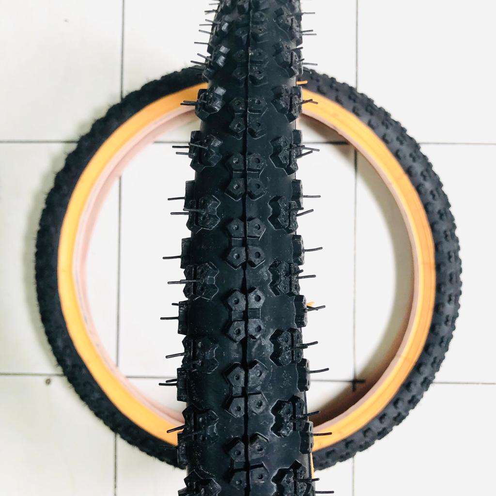 Ban Luar Sepeda MTB / Lipat / BMX / Mini CTB Anak Lucky Stone 20 x 2.125 Hitam Kuning