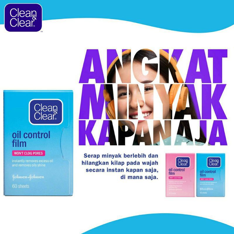 Clean &amp; Clear Oil Control Film Face Paper Kertas Minyak Wajah