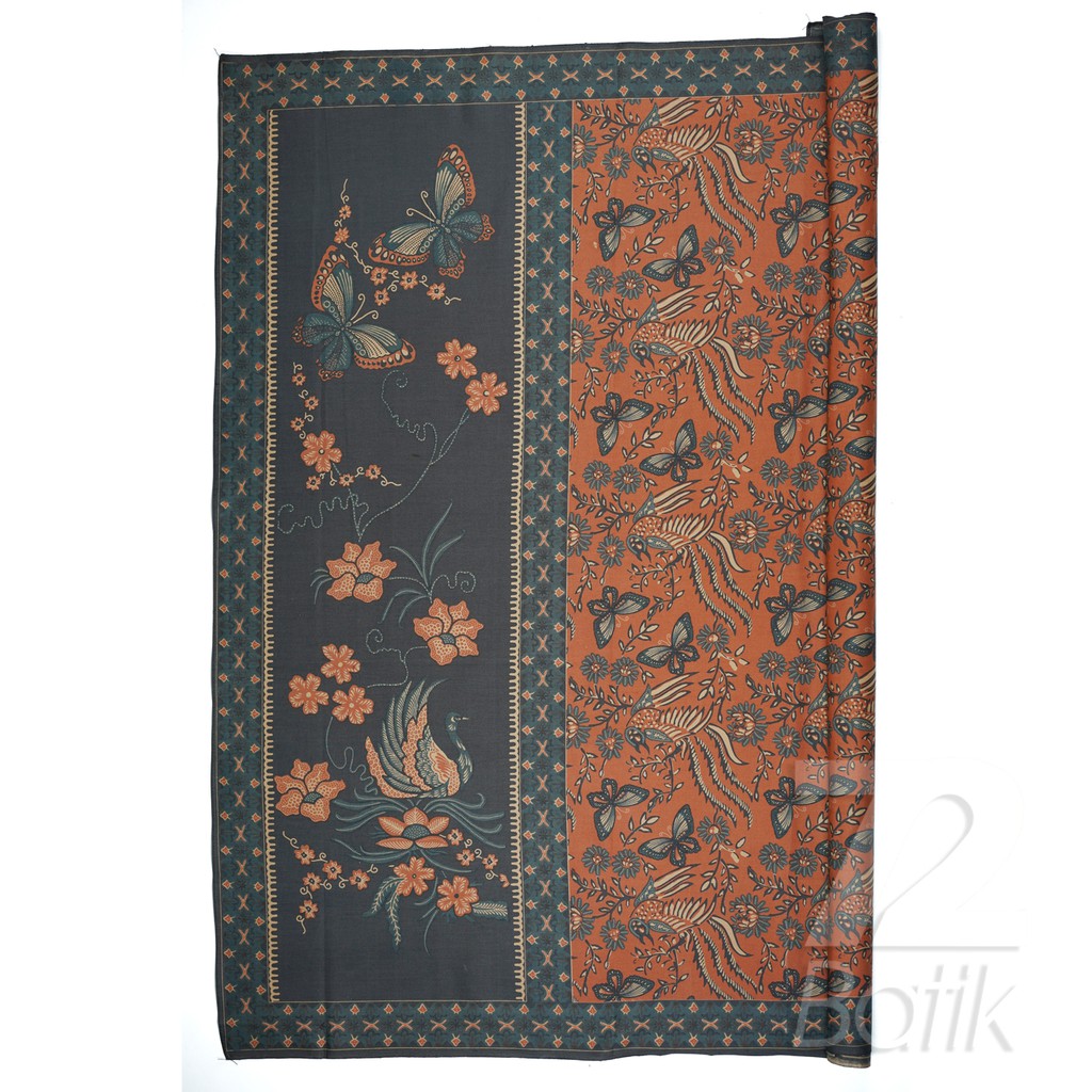 KAIN BATIK PREMIUM Bahan Katun Motif Kupu Kupu Two Tone Pagi Sore Orange Oren Oranye 721402 Cap 72 Jarik Jarit Samping Kebat Panjang Batik Katun Modern Premium Bahan Seragam Batik Pernikahan Kantor Keluarga Murah Kamen Jadi Batik Bali Lembaran