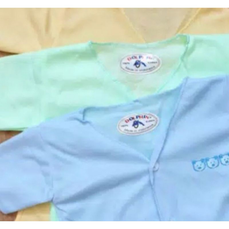 3pc_baju pendek bayi polos 100% cotton dolphin / baju dolphin pendek polos Newborn/ baju bayi pendek