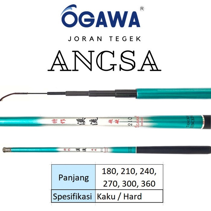 Joran Tegek Ogawa Angsa 180 210 240 270 300 360 Bahan Carbon Action Kaku Ruas Pendek Bisa COD