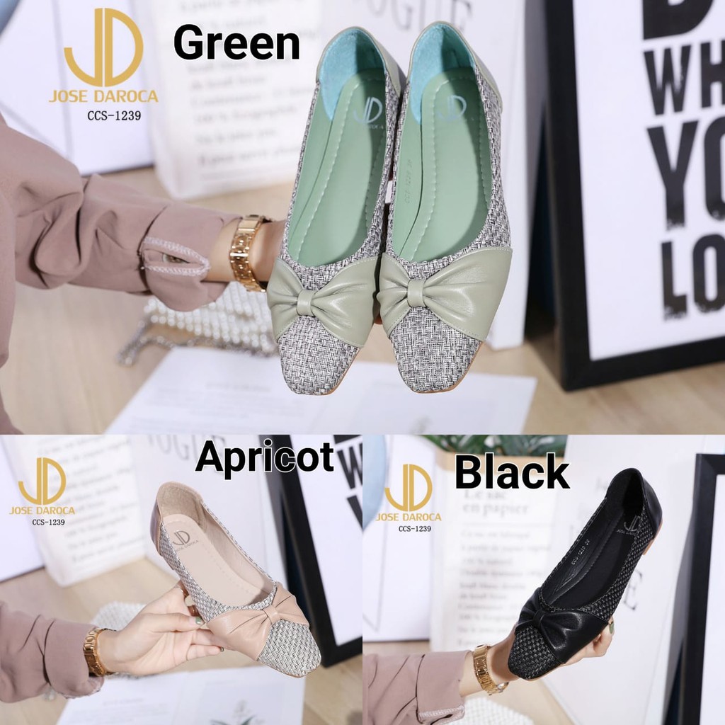 IMPORT Original Jose Daroca CCS-1239BB Sepatu Flat Shoes Murah Wanita Cewek Batam Hitam Coklat