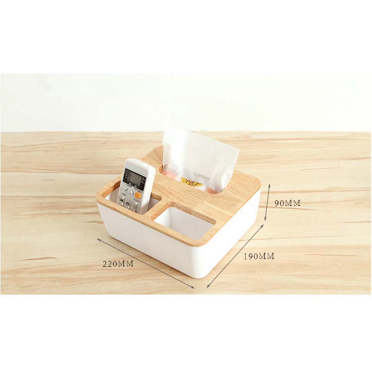 Taffware Tempat Tisu Kayu Multifungsi - 064-01 - PUTIH